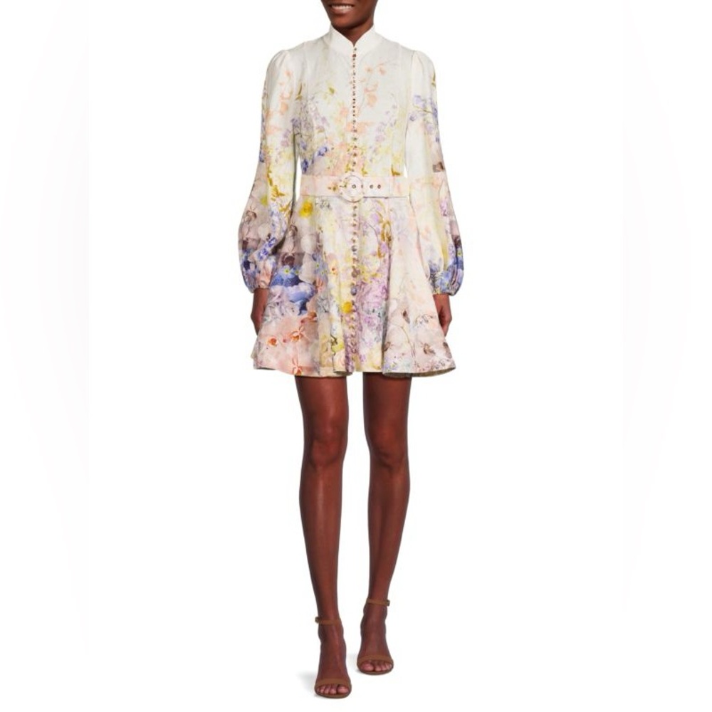 Zimmermann - Bonita linen mid-length dress - Size 1